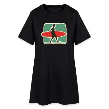 Retro Surfer - Lass die goldenen Tage des Surfens - Frauen T-Shirt-Kleid - Schwarz - Vorne