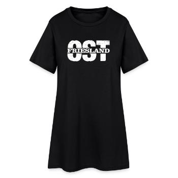 Cooler Ost Friesland (Ostfriesland) Schriftzug - Frauen T-Shirt-Kleid - Schwarz - Vorne