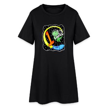 Numéro 1 Numéro Un - Motif Dinosaure - Robe T-shirt Femme - noir - Devant