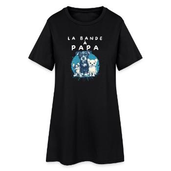 Bande à Papa: Chiots et Chien - Robe T-shirt Femme - noir - Devant