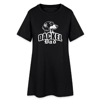 « Teckel papa » avec tête de chien - Robe T-shirt Femme - noir - Devant