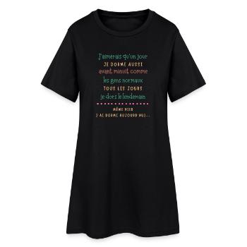 Rêves nocturnes tardifs - Robe T-shirt Femme - noir - Devant