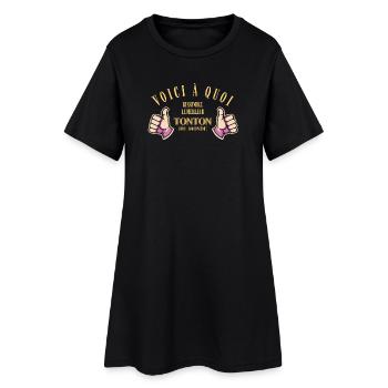 Voici à quoi ressemble le meilleur tonton - Robe T-shirt Femme - noir - Devant