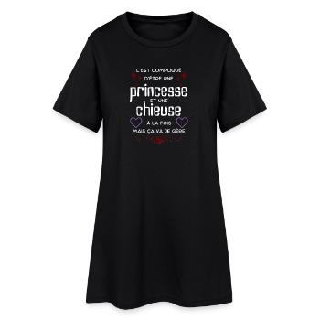 Princesse et chieuse: ça va, je gère - Robe T-shirt Femme - noir - Devant