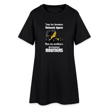 Routiers Élite: Camion Gagnant - Robe T-shirt Femme - noir - Devant