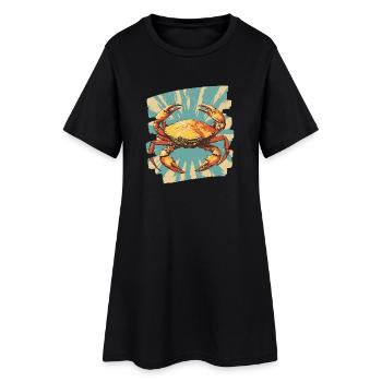 Crabe Rétro - Robe T-shirt Femme - noir - Devant