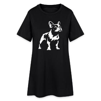 Illustration of a French Bulldog - Women’s T-Shirt Dress - black - Front