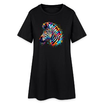 Zèbre - Robe T-shirt Femme - noir - Devant
