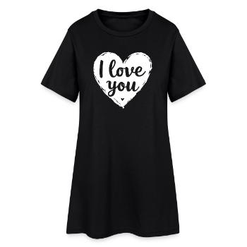 I Love You, White - Women’s T-Shirt Dress - black - Front