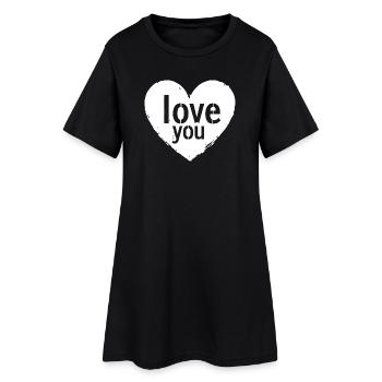 I Love You, White - Women’s T-Shirt Dress - black - Front