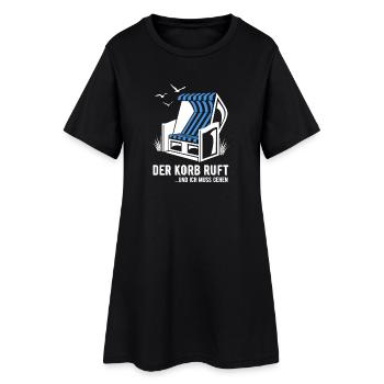 Der Korb ruft - Strandkorb - Meer - Urlaub - Frauen T-Shirt-Kleid - Schwarz - Vorne