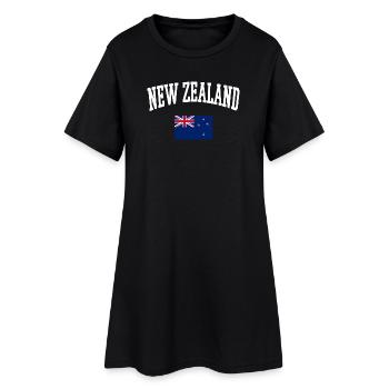 NEUSEELAND Flagge Sweatshirt T-Shirt - Frauen T-Shirt-Kleid - Schwarz - Vorne