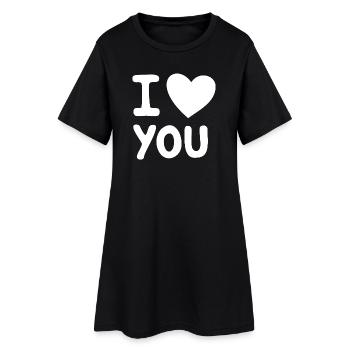 I Love You, White - Women’s T-Shirt Dress - black - Front