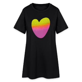 Coeur Aquarelle Symbole Amour Peinture Amour Mariage - Robe T-shirt Femme - noir - Devant