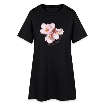 Mandelblüten Freude - Sonja Ariel von Staden - Frauen T-Shirt-Kleid - Schwarz - Vorne