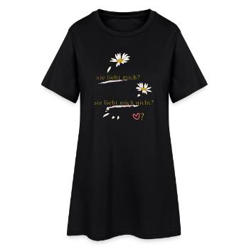 Elle m’aime, elle ne m’aime pas ? - Robe T-shirt Femme - noir - Devant