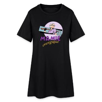 Mamie énergique - Robe T-shirt Femme - noir - Devant