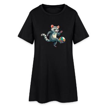 tlacuache - Frauen T-Shirt-Kleid - Schwarz - Vorne