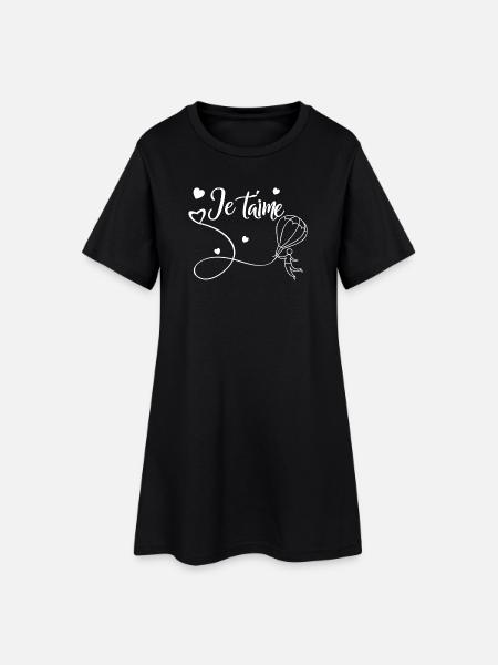 Je t'aime - Robe T-shirt Femme - noir