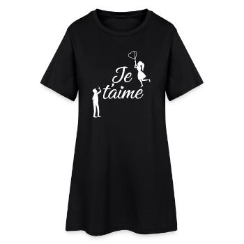 Je t'aime - Robe T-shirt Femme - noir - Devant