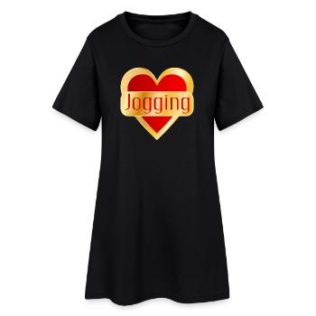 COURSE À PIED JOGGING CŒUR - Robe T-shirt Femme - noir - Devant