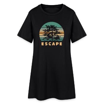 Escape Wald Design – Retro Natur Adventure Logo - Frauen T-Shirt-Kleid - Schwarz - Vorne