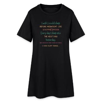 Vœu de sommeil de minuit - Robe T-shirt Femme - noir - Devant