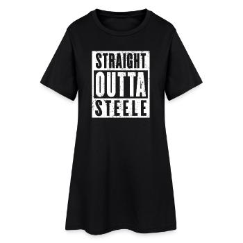 Steele, Ruhrgebiet, Ruhrpott, Essen Steele - Frauen T-Shirt-Kleid - Schwarz - Vorne