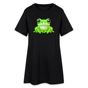 Grenouille - Robe T-shirt Femme - noir - Devant