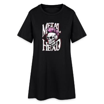 Metal head - Frauen T-Shirt-Kleid - Schwarz - Vorne