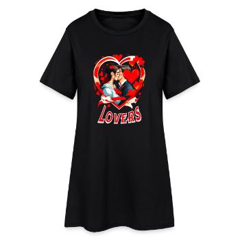 Lovers  - Robe T-shirt Femme - noir - Devant