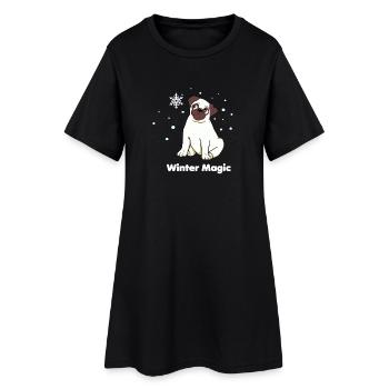 Carlin magique d’hiver - Robe T-shirt Femme - noir - Devant