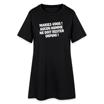 wedding, wedding humor, getting married - Women’s T-Shirt Dress - black - Front
