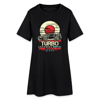 Retro JDM Turbo – Design de voiture japonais - Robe T-shirt Femme - noir - Devant