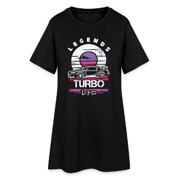 Rétro JDM Turbo – Design de voiture japonaise des années 90 - Robe T-shirt Femme - noir - Devant
