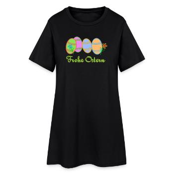 Ostereier zu Ostern - Frauen T-Shirt-Kleid - Schwarz - Vorne