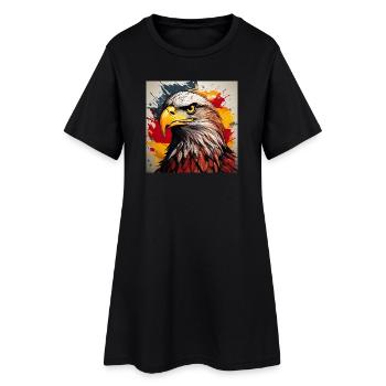 Eagle Head Art Spray Explosion - Women’s T-Shirt Dress - black - Front