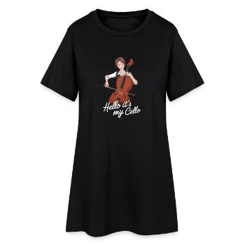 Bonjour, c’est mon violoncelliste, - Robe T-shirt Femme - noir - Devant