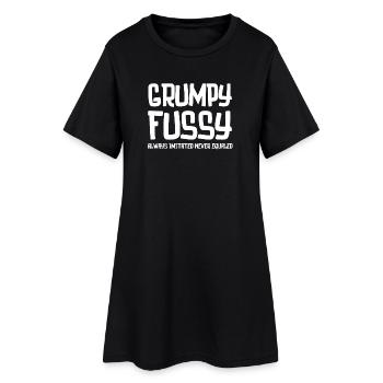 Grumpy Fussy Typography Tee - Women’s T-Shirt Dress - black - Front