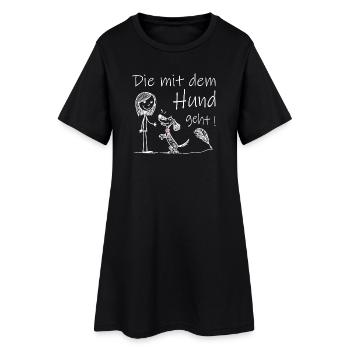 Qui va avec le chien ! - Robe T-shirt Femme - noir - Devant