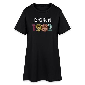Né en 1992 Neon Retro Typo - Robe T-shirt Femme - noir - Devant