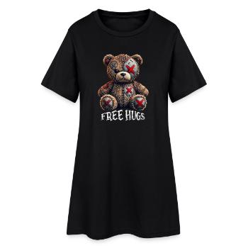 Câlins gratuits Teddy Bear - Robe T-shirt Femme - noir - Devant