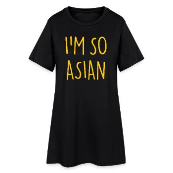 JE SUIS TELLEMENT ASIATIQUE ASIATIQUE Asie - Robe T-shirt Femme - noir - Devant