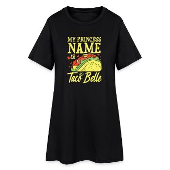 My princess name is taco belle - Frauen T-Shirt-Kleid - Schwarz - Vorne