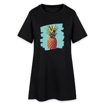 Ananas 3 png - Robe T-shirt Femme - noir - Devant