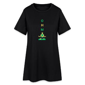 Yoga OHM - Frauen T-Shirt-Kleid - Schwarz - Vorne