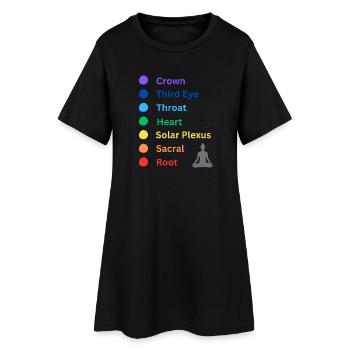 Chakra - Frauen T-Shirt-Kleid - Schwarz - Vorne
