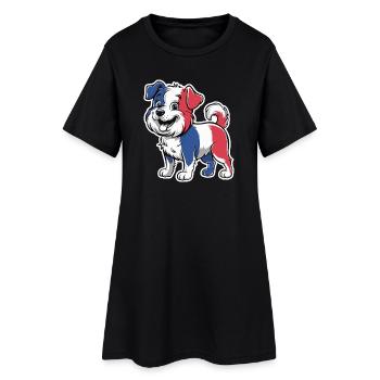 Chien aux couleurs du drapeau français 2026 - Robe T-shirt Femme - noir - Devant