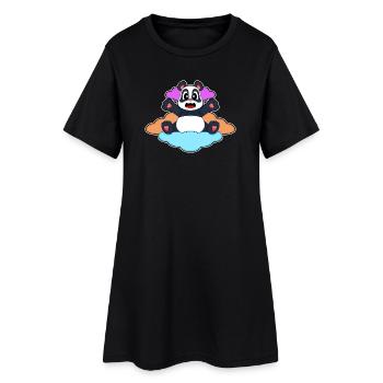 Panda Clouds - Women’s T-Shirt Dress - black - Front