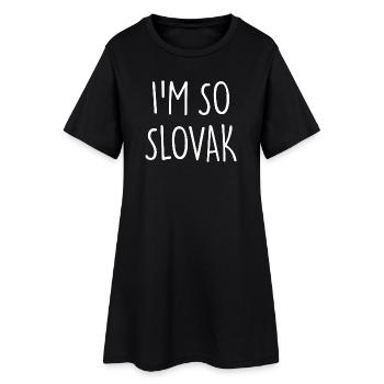 JE SUIS TELLEMENT SLOVAQUE Slovaquie - Robe T-shirt Femme - noir - Devant
